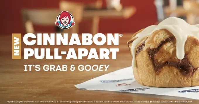 Add Some Sweetness to Your Day: Wendy's New Cinnabon Pull-Apart is now Available in Canada All Day