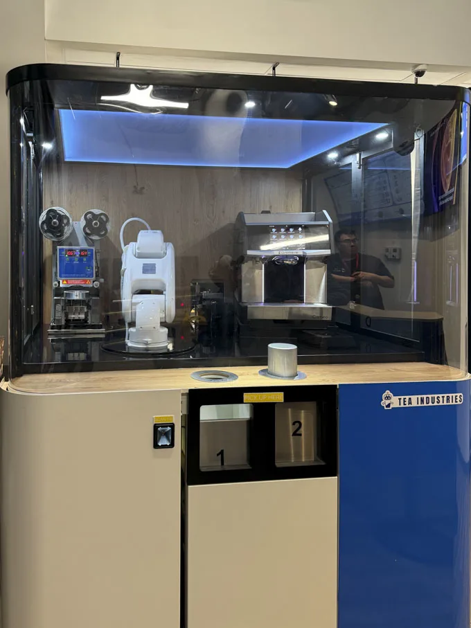 Meet Tea Industries featuring Toffee, a robot barista that can put together your bubble tea drink in around 2 minutes.
