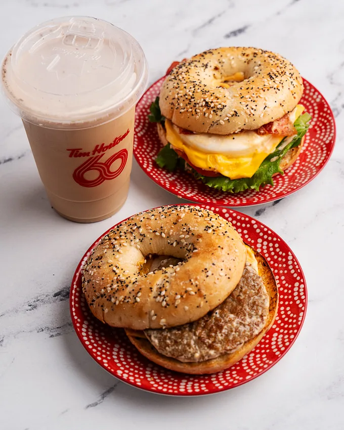 Tim Hortons Habanero Bagel Breakfast Sandwiches