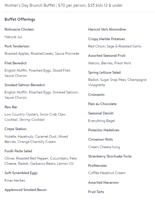 Mother's Day Brunch Charlotte 2024 Offerings