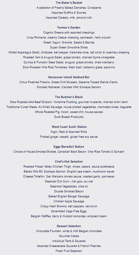 Mother's Day Brunch Vancouver 2024 Offerings