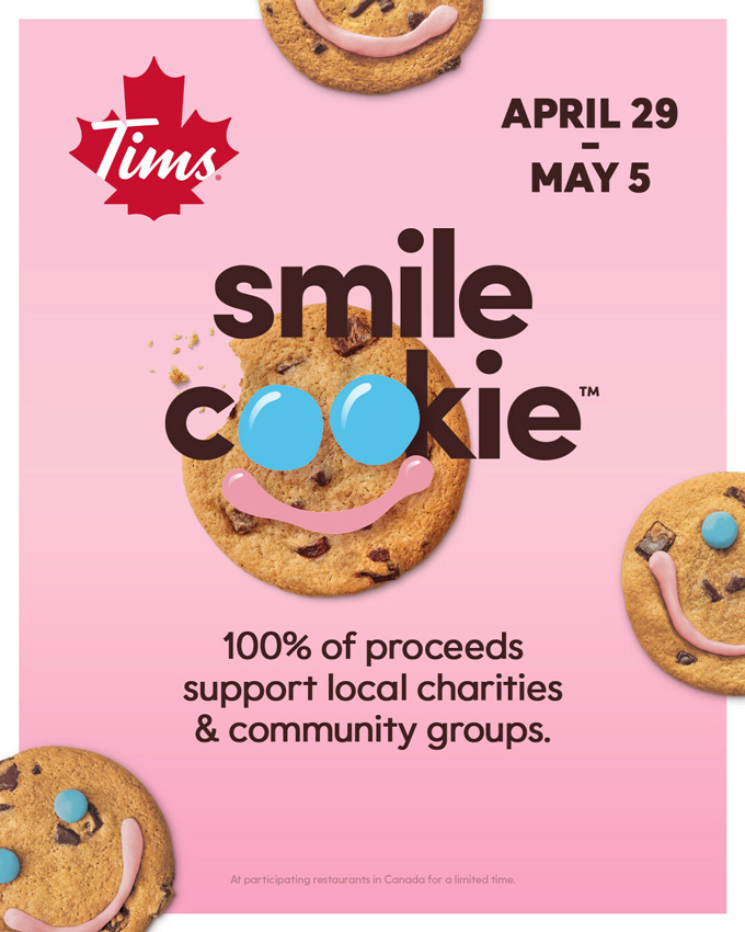 Tim Hortons Smile Cookie campaign 2024 Foodgressing