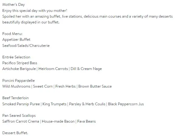 Mother's Day Brunch San Francisco 2024 Offerings