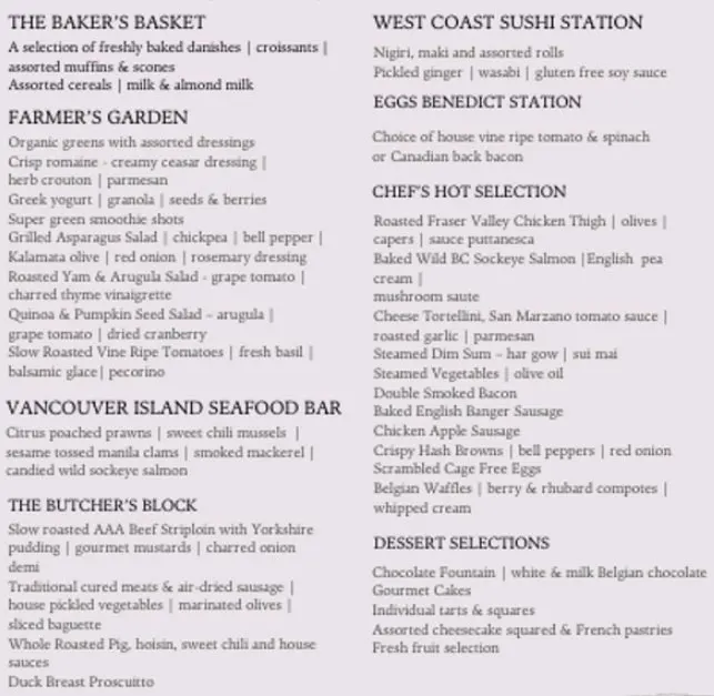 Mother's Day Brunch Vancouver 2024 Offerings