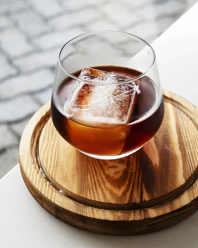 Ron Zacapa 23-year aged Guatemalan Rum, Fino Sherry, Luxardo Maraschino, Averna Amaro & Bittered Sling Suius Cherry bitters