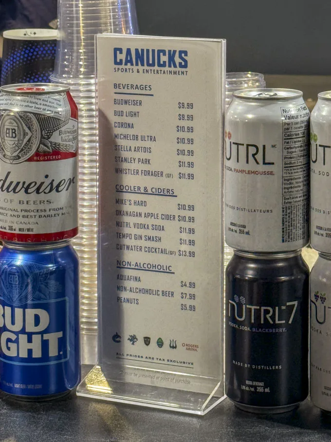 Rogers Arena Food Prices & Options