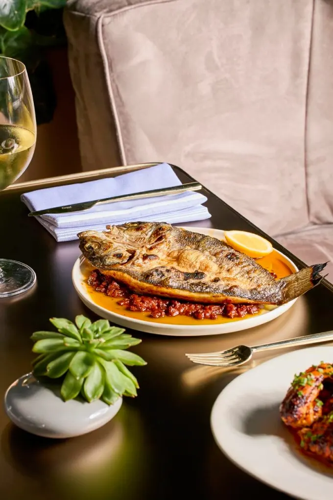 Unique Saffron Fall Recipe: Roasted Branzino with Saffron Chorizo Jam