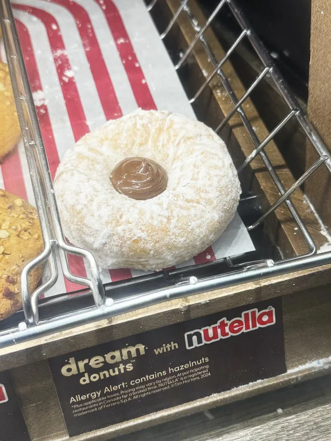 Tim Hortons Dream Donut with Nutella