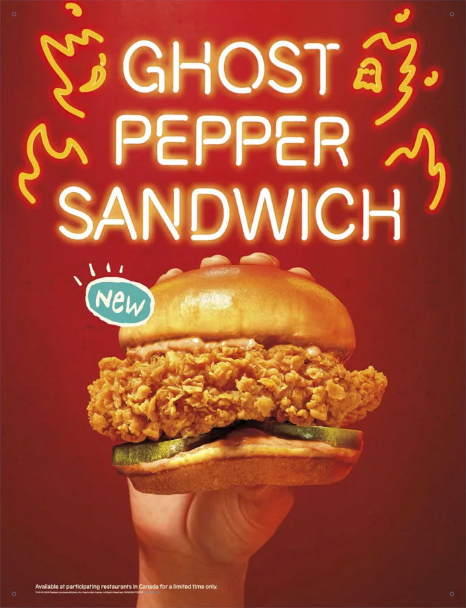 Popeyes Launches Limited-Time Ghost Pepper Chicken Sandwich in Canada