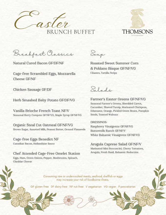 Easter Brunch Calgary 2025, Lunch, Dinner, Events