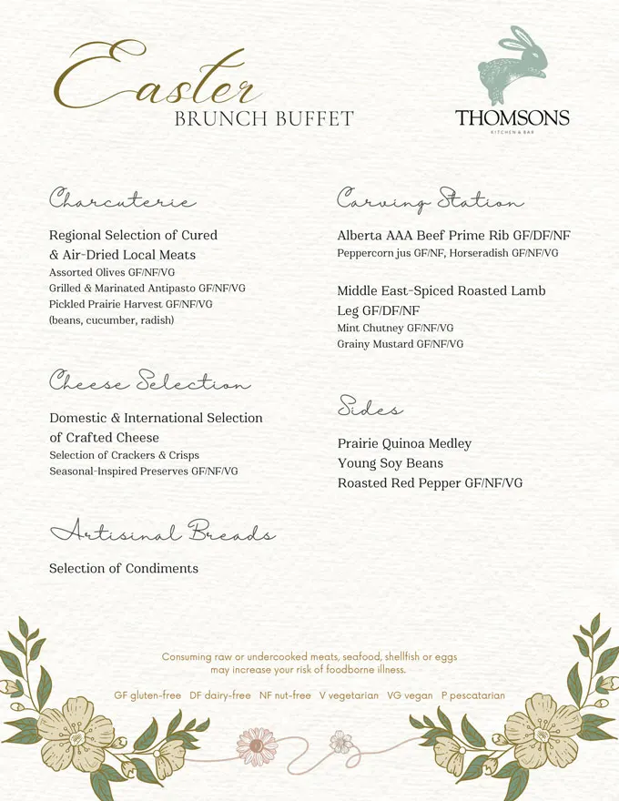 Easter Brunch Calgary 2025, Lunch, Dinner, Events