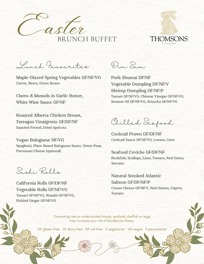 Easter Brunch Calgary 2025, Lunch, Dinner, Events