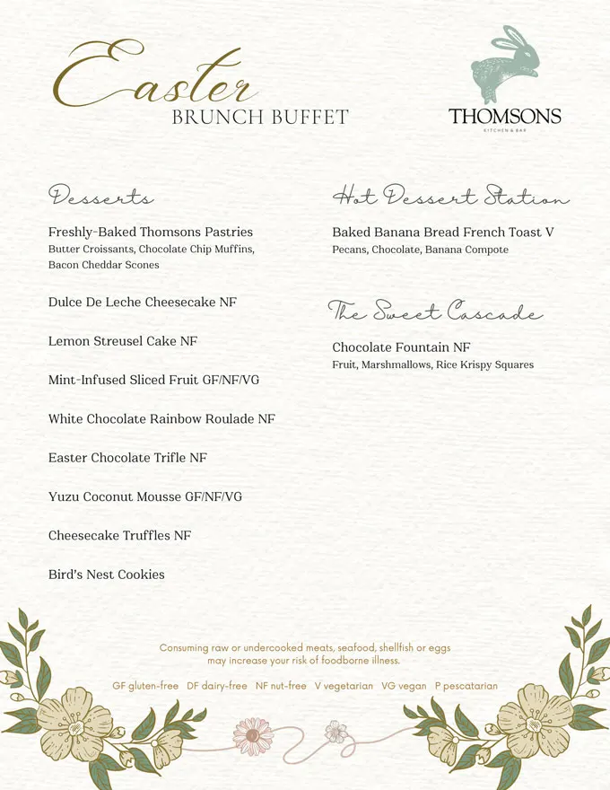 Easter Brunch Calgary 2025, Lunch, Dinner, Events