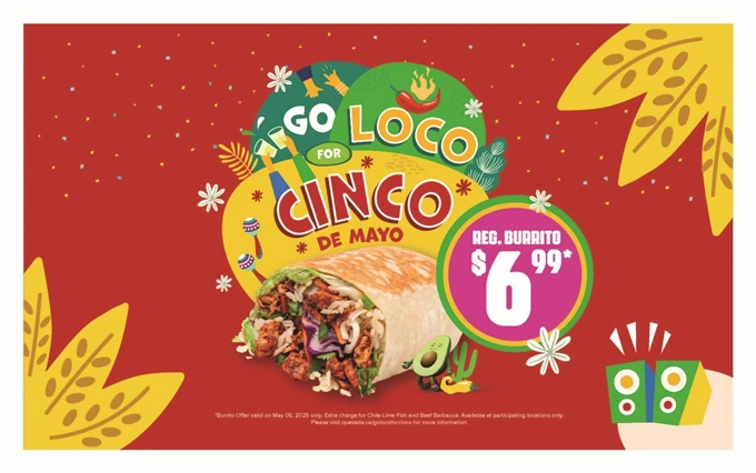 Quesada $6.99 Burritos and Loyalty Rewards for Cinco de Mayo