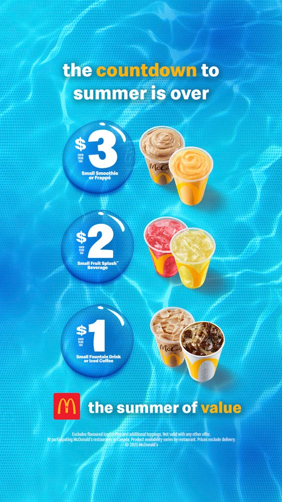 Summer Drink and Treat Days Return to McDonald’s Canada