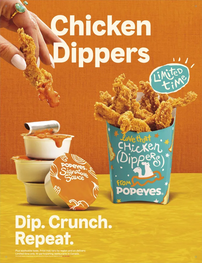 Popeyes Launches New Chicken Dippers and Signature Sauce