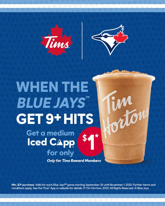 Tims Rewards Members Can Get $1 Iced Capps During Blue Jays Playoffs