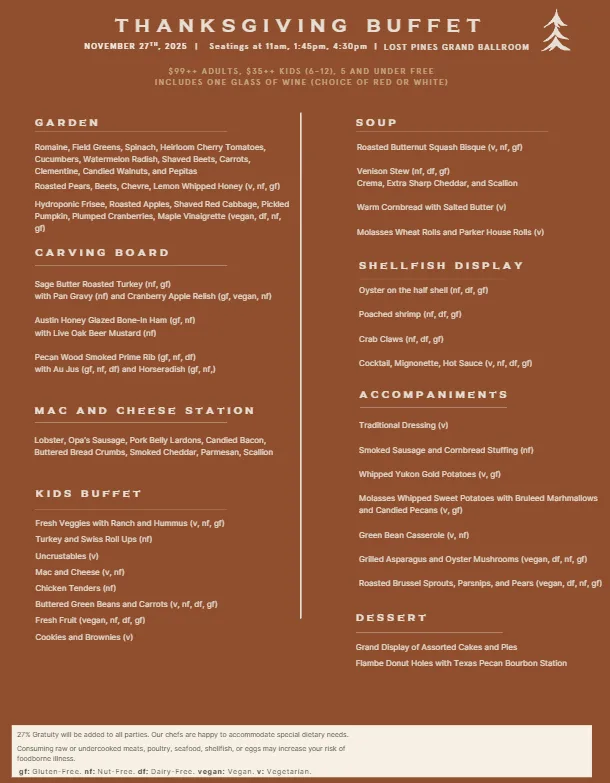 Thanksgiving Austin 2025: Dinner, Turkey To Go, Brunch