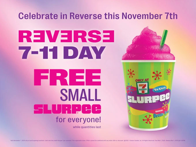 Free Slurpee and 71&cent; Chicken Wings at 7-Eleven Canada on Nov 7