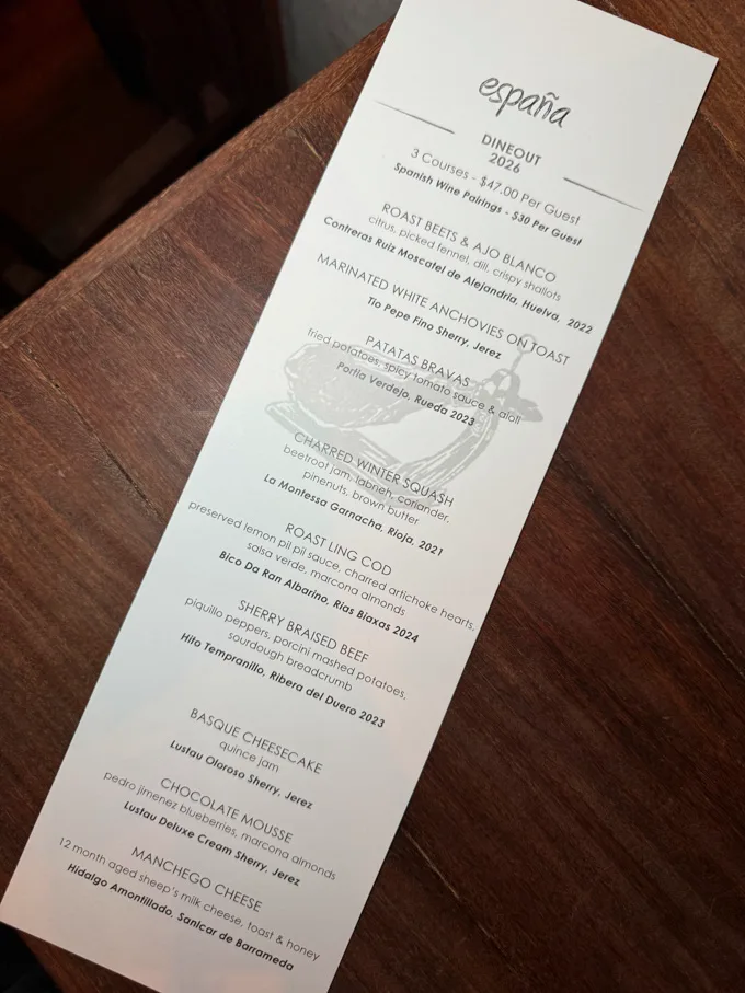 Espa&ntilde;a $47 3-course Dine Out Vancouver Menu
