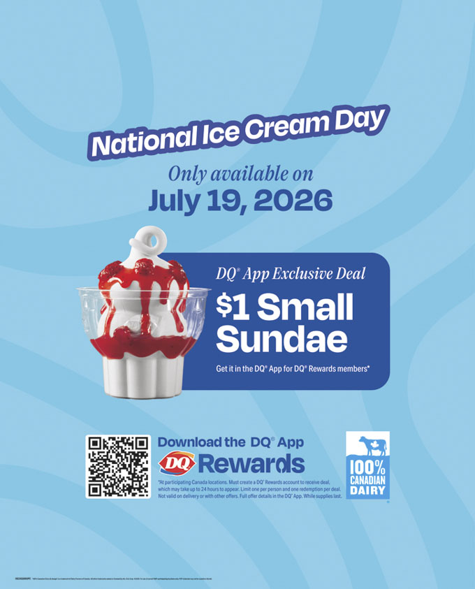 DQ Canada Has $1 Sundaes for Ice Cream Day - July 19